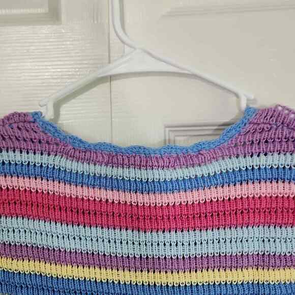 Real Comfort Multi-Colored Open Knit Button Front Cardigan Size XS Pastel - Picture 4 of 8